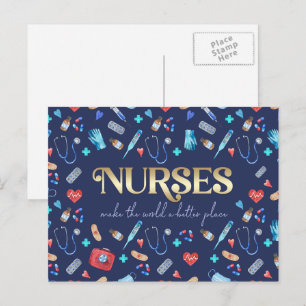 Carte Postale Les infirmières font du monde un meilleur endroit