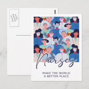 Carte Postale Les infirmières font du monde un meilleur endroit