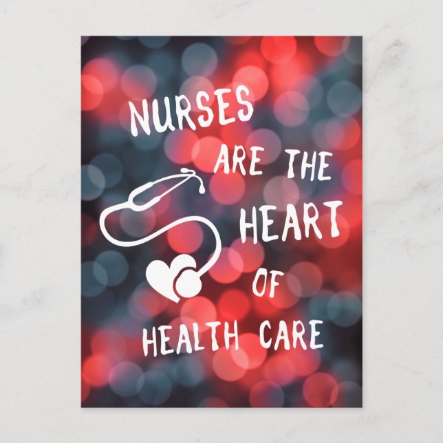 Carte Postale les infirmières sont au coeur du bokeh de la santé (Devant)