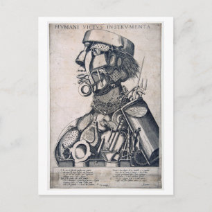 Carte Postale Les instruments de subsistance humaine, Arcimboldo