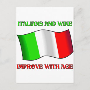 Carte Postale Les Italiens et le vin, s'améliorent avec l'âge