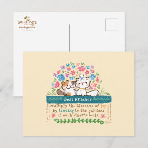 Carte Postale Les jardins des meilleurs amis - Chats Paisley & M