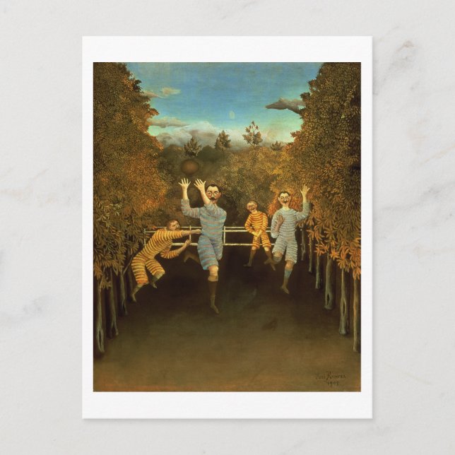 Carte Postale Les joueurs de football, 1908 (huile sur toile) (Devant)