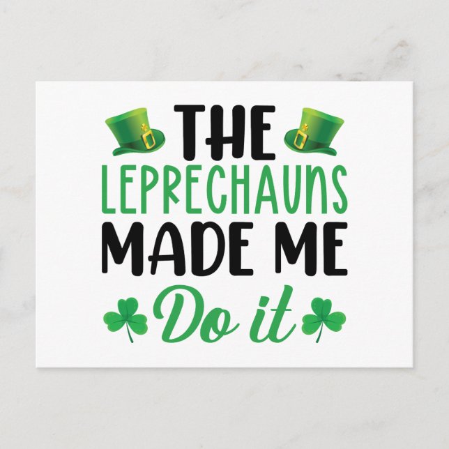 Carte Postale Les Leprechauns me font le faire Saint Patrick's D (Devant)