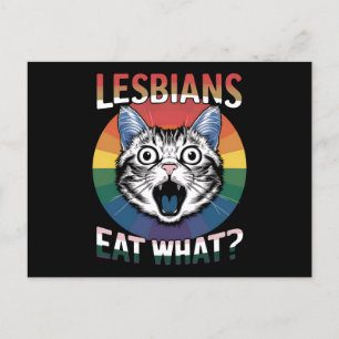 Carte Postale Les lesbiennes mangent le drapeau de la Fierté LGB