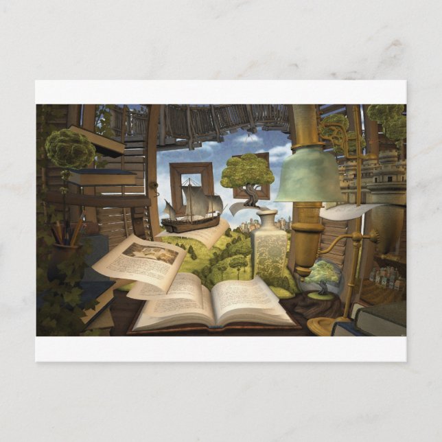 Carte Postale Les livres sont de la connaissance ! (Devant)