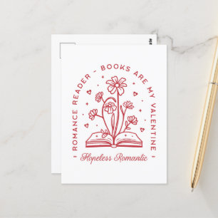 Carte Postale Les livres sont mon valentine sans espoir romantiq