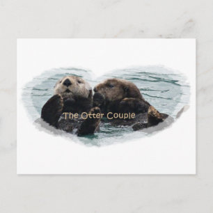 Carte Postale Les loutres de mer au coeur
