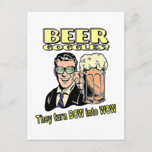 Carte Postale Les lunettes de bière - elles transforment BOW en 