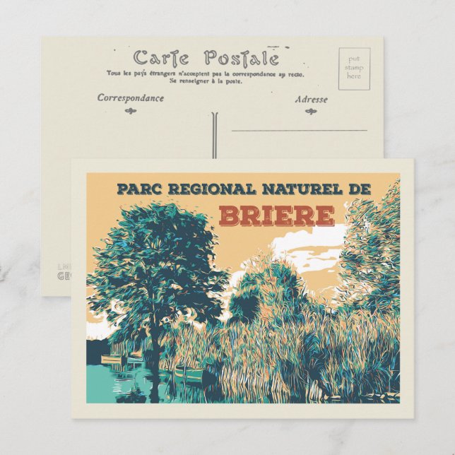 Carte Postale Les marais du Parc Régional de Briere France (Devant / Derrière)