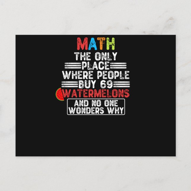 Carte Postale Les Maths Le seul endroit où les gens achètent - L (Devant)