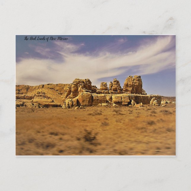 Carte Postale Les mauvaises terres du Nouveau-Mexique (Devant)
