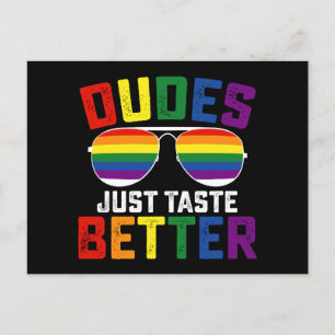 Carte Postale Les mecs goûtent juste mieux Funny Gay LGBT Pride