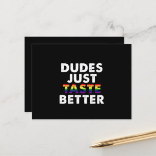 Carte Postale Les mecs Goûtent une meilleure idée de cadeau Gay