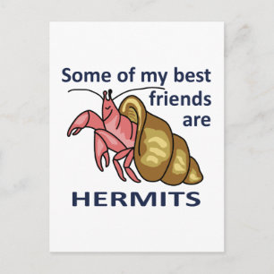 CARTE POSTALE LES MEILLEURS AMIS SONT DES HERMITES