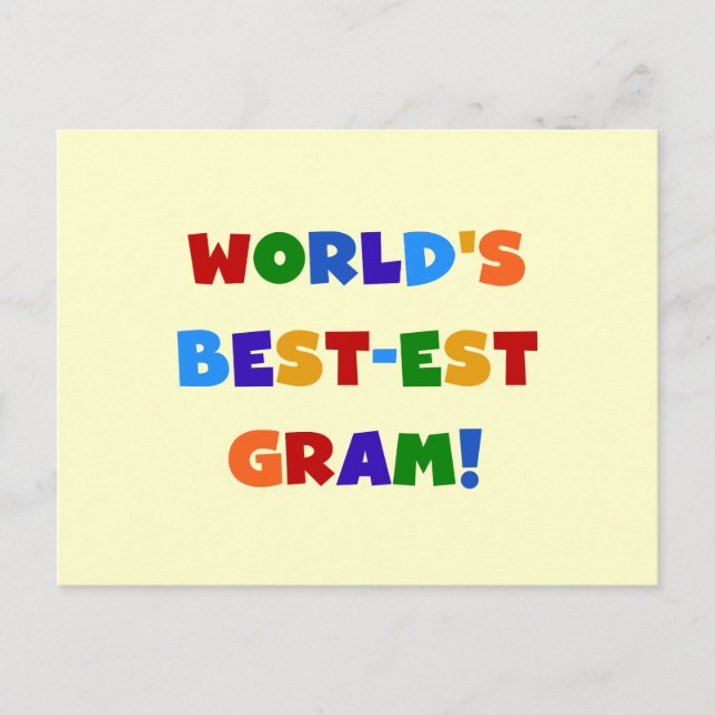 Carte Postale Les meilleurs cadeaux de couleurs vives Gram au mo (Devant)