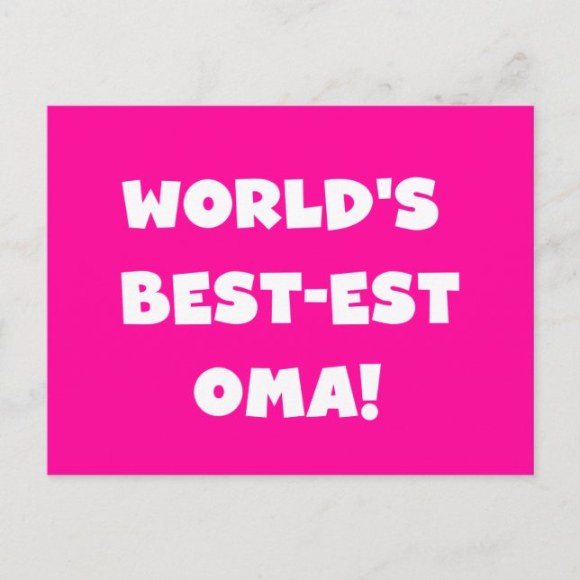 Carte Postale Les meilleurs cadeaux Oma Noir ou Blanc du monde (Devant)