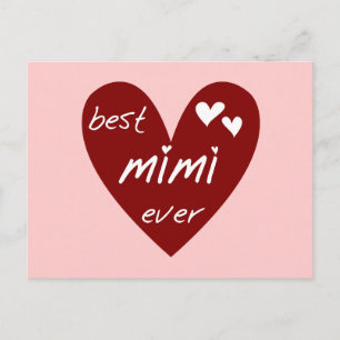 Carte Postale Les meilleurs jamais T-shirts Mimi et les cadeaux