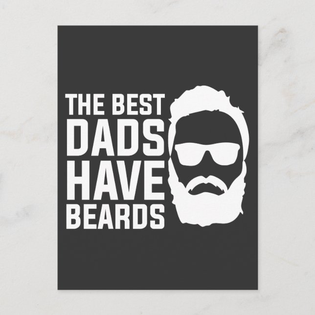 Carte Postale Les meilleurs papas ont des barbes Fête des pères  (Devant)