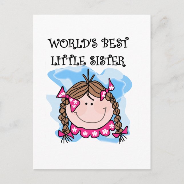 Carte Postale Les Meilleurs T-shirts Brunette World pour petite  (Devant)