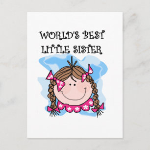 Carte Postale Les Meilleurs T-shirts Brunette World pour Petites