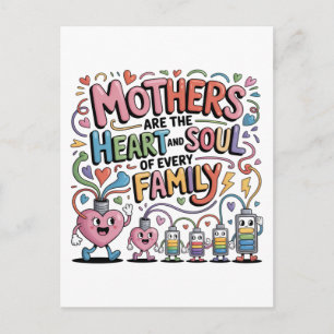 Carte Postale Les mères sont le cœur et l'âme de chaque famille