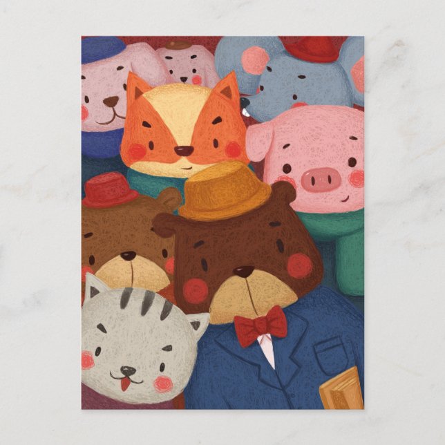 Carte Postale Les mignons animaux (Devant)