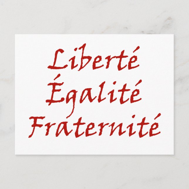 Carte Postale Les Misérables Love : Liberté, Égalité, Fraternité (Devant)