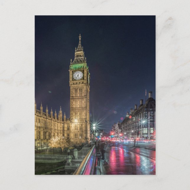 Carte Postale Les monuments | Big Ben la nuit (Devant)