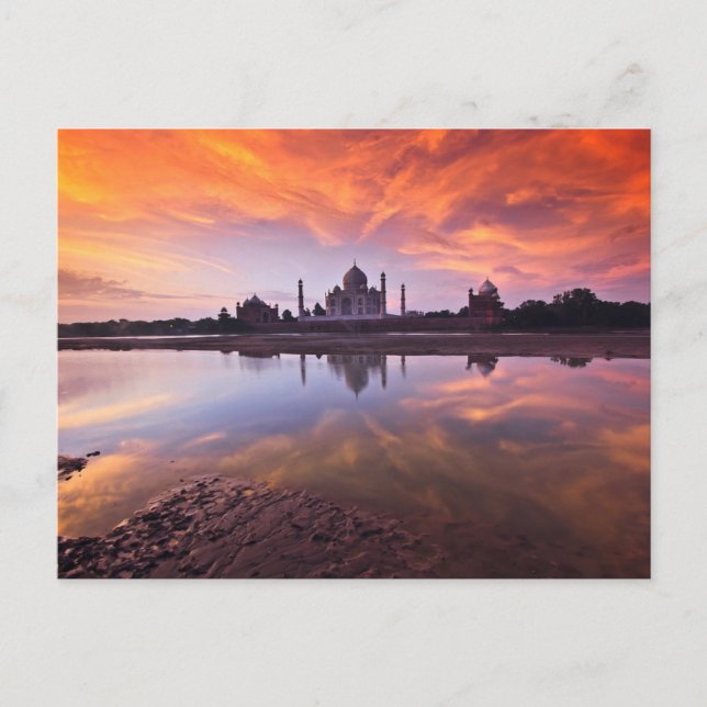 Carte Postale Les monuments | Coucher de soleil de Taj Mahal (Devant)