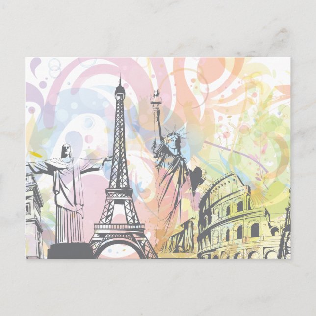 Carte Postale Les monuments du monde (Devant)