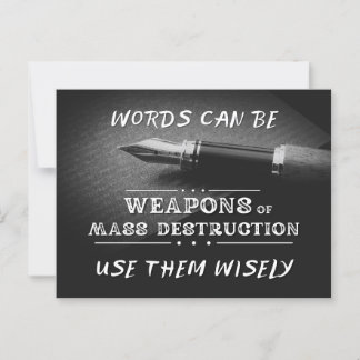 Carte Postale Les mots peuvent être des armes de destruction mas