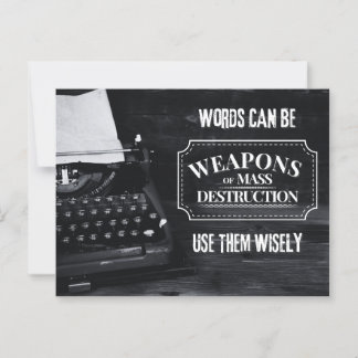 Carte Postale Les mots peuvent être des armes de destruction mas
