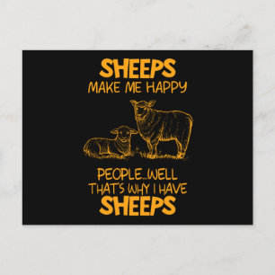 Carte Postale Les moutons me rendent heureux les gens bien agric