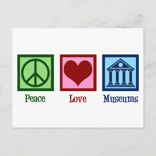 Carte Postale Les musées Peace Love (Devant)