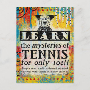 Carte Postale Les Mystères du Tennis - Drôle de Publicité Vintag