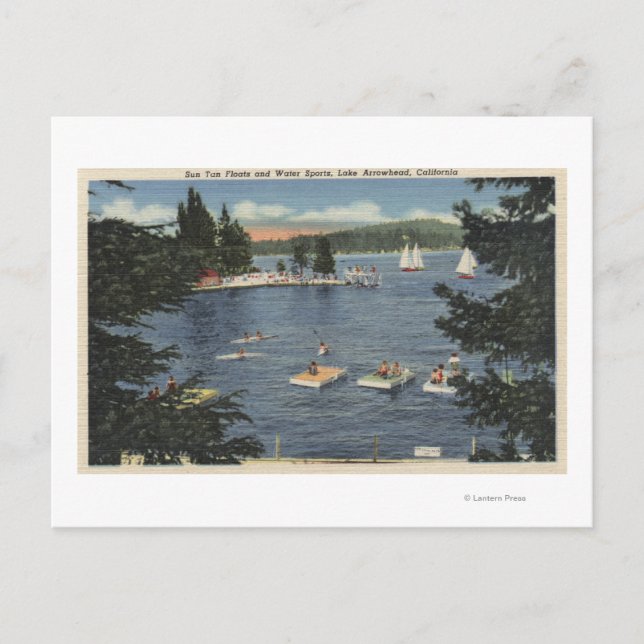 Carte Postale Les nageurs profitent de chars et de sports (Devant)