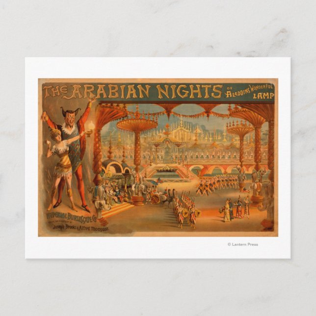 Carte Postale Les nuits arabes - La merveilleuse lampe d'Aladdin (Devant)