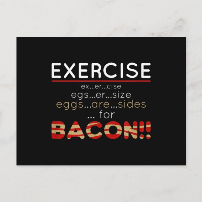 Carte Postale Les oeufs sont des côtés pour le bacon (Devant)