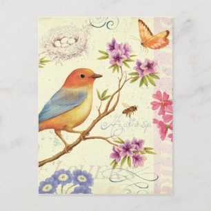 Carte Postale Les oiseaux et les abeilles