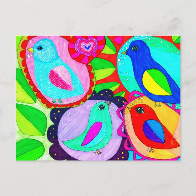 Carte Postale Les oiseaux indiquent qu'ils veulent la liberté ! (Devant)