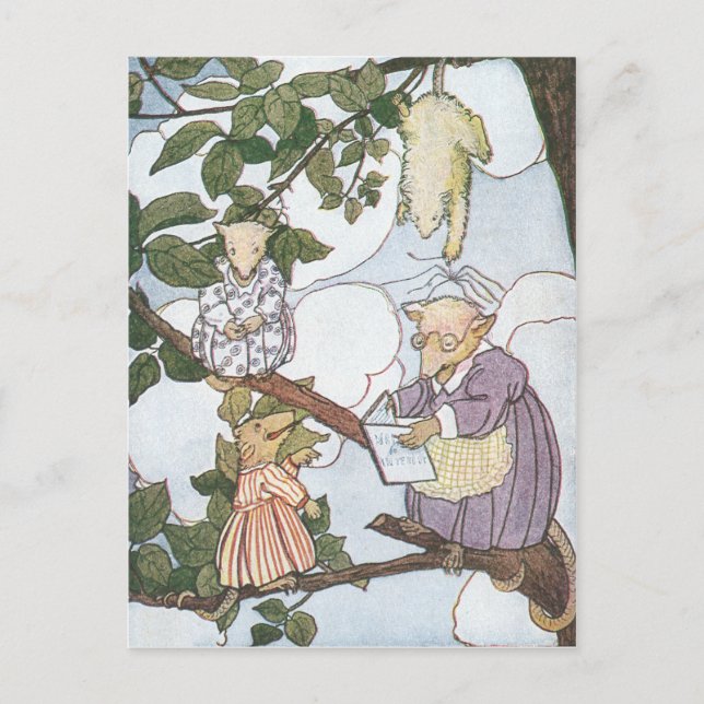 Carte Postale Les opossum font des étudiants de relais (Devant)