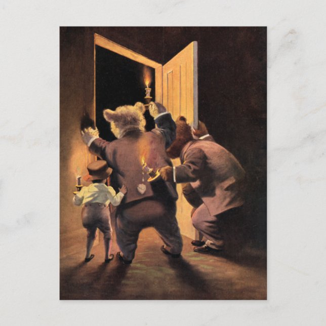 Carte Postale Les ours de Roosevelt comme détectives de l'ours e (Devant)