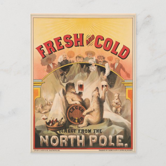 Carte Postale Les Ours Polaires Apprécient Les Mugs De Bière Lag (Devant)