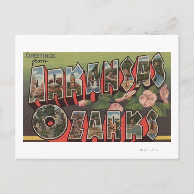 Carte Postale Les Ozarks, Arkansas - Grandes Scènes de lettres (Devant)