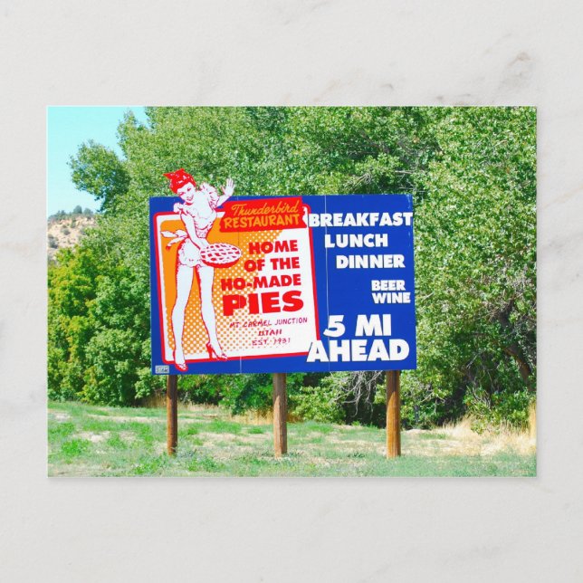 Carte Postale Les panneaux-réclame drôles Ho ont fait des tartes (Devant)