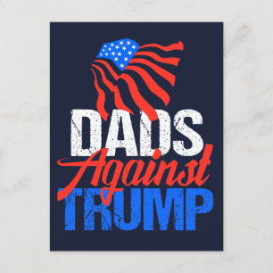 Carte Postale Les papas contre Trump élection 2024 bleu
