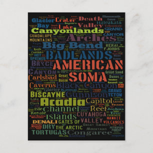 Carte Postale Les parcs nationaux des États-Unis