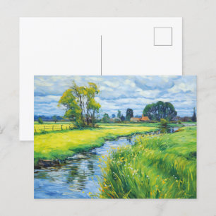 Carte Postale Les pâturages verts le long de la rivière Havel