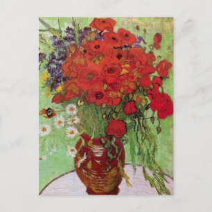 Carte Postale Les pavots rouges et les marguerites de Vincent va